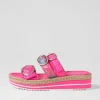 Abbas Hot Pink Patent Multi Slides