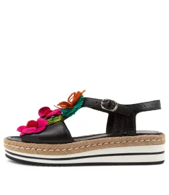 Abela Black Multi Leather Sandals