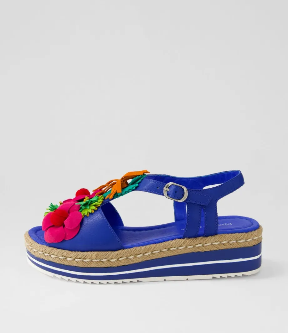 Abela Cobalt Multi Leather Sandals