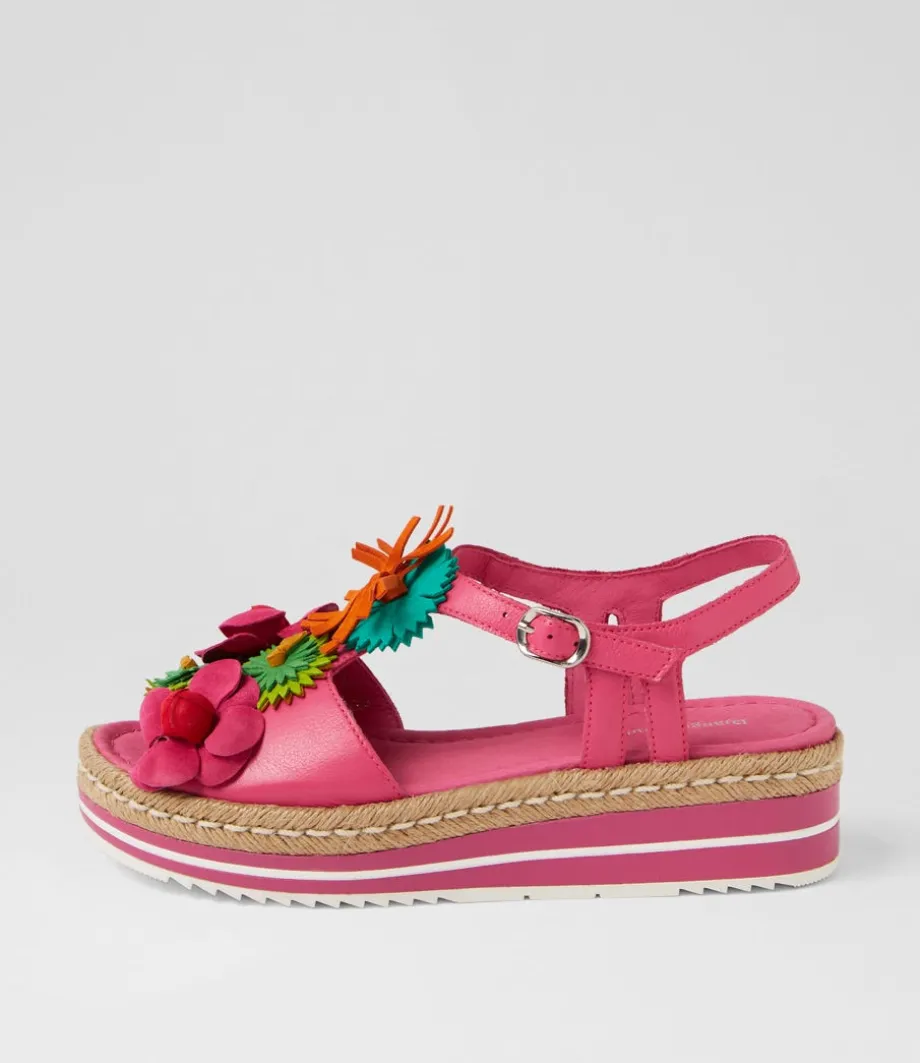 Abela Fuchsia Multi Leather Espadrilles