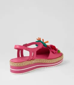 Abela Fuchsia Multi Leather Espadrilles