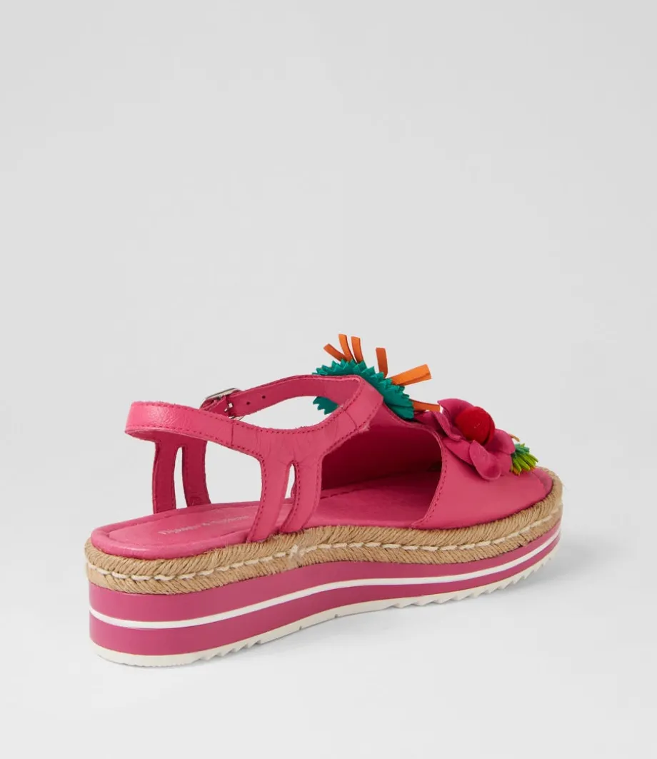 Abela Fuchsia Multi Leather Espadrilles