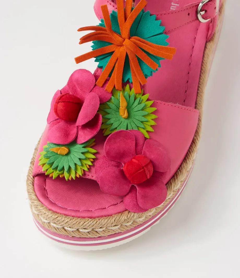 Abela Fuchsia Multi Leather Espadrilles