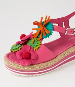 Abela Fuchsia Multi Leather Espadrilles