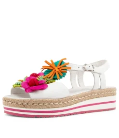 Abela White Multi Leather Sandals