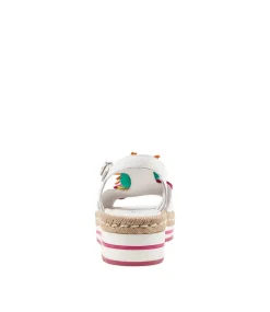 Abela White Multi Leather Sandals