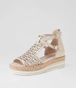 Accra Almond Leather Espadrilles