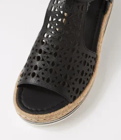 Accra Black Leather Espadrilles