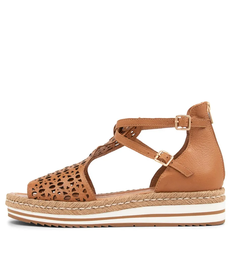 Accra Dark Tan Leather Espadrilles