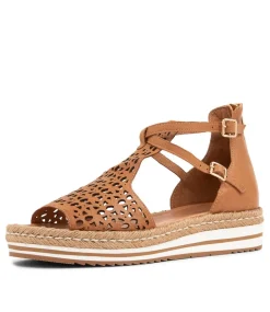 Accra Dark Tan Leather Espadrilles