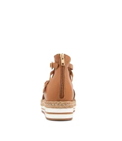 Accra Dark Tan Leather Espadrilles