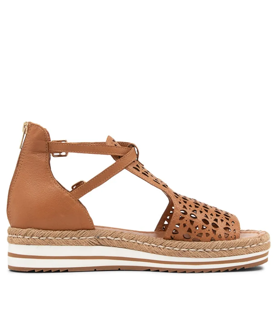 Accra Dark Tan Leather Espadrilles