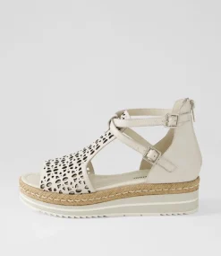 Accra Ivory Leather Espadrilles