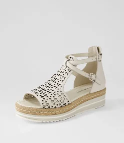 Accra Ivory Leather Espadrilles