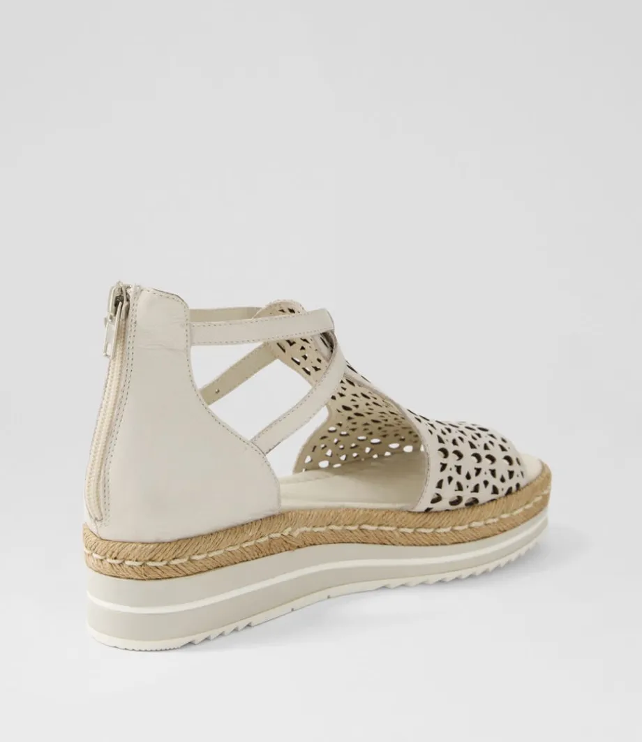 Accra Lrg Ivory Leather Espadrilles