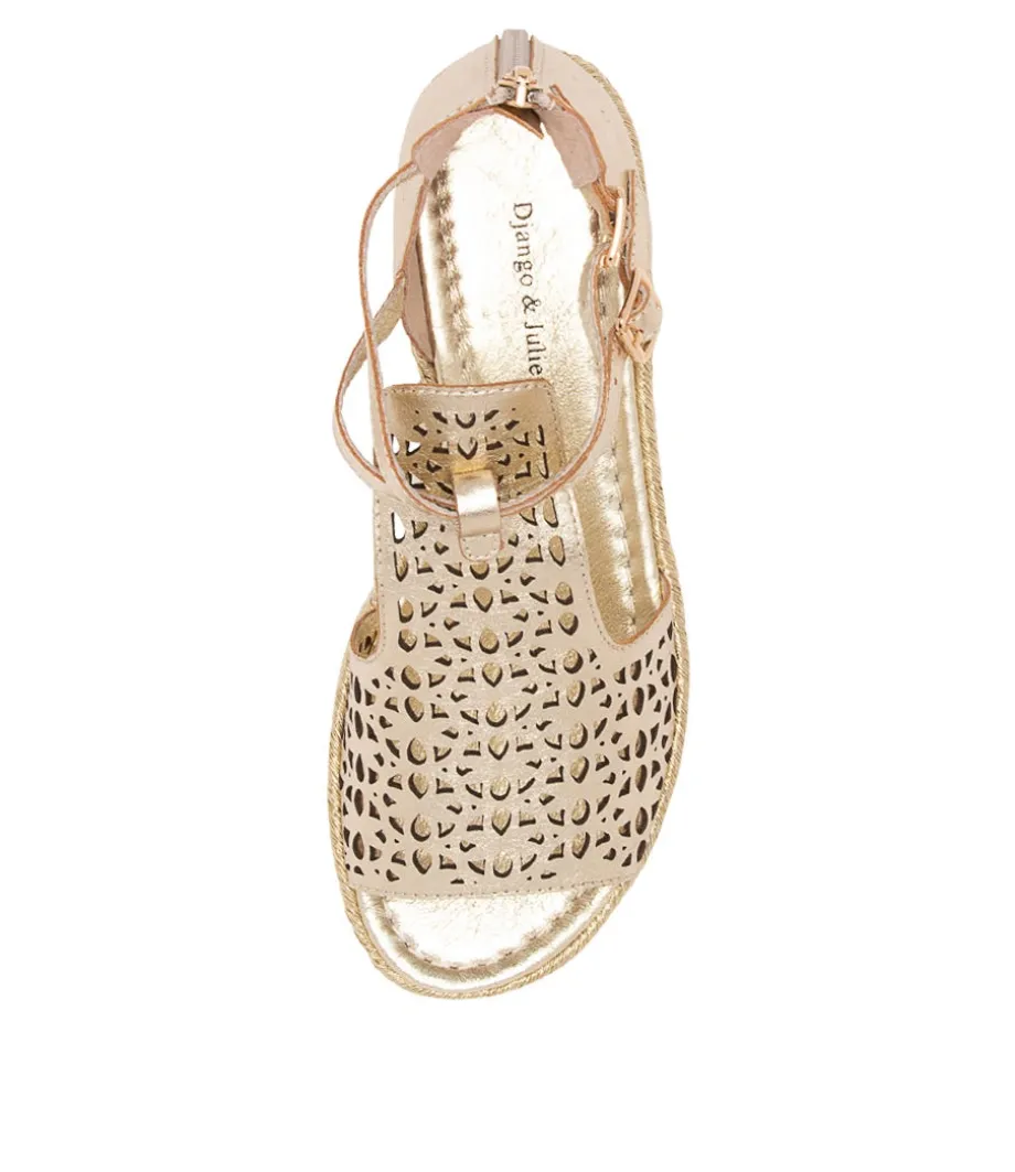 Accra Pale Gold Rope Leather Espadrilles
