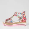 Accra White Flowermania Leather Sandals