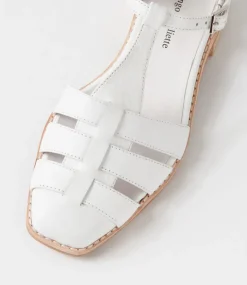 Acely White Leather Flat Shoes