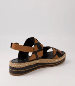 Acke Black Dark Tan Leather Espadrilles
