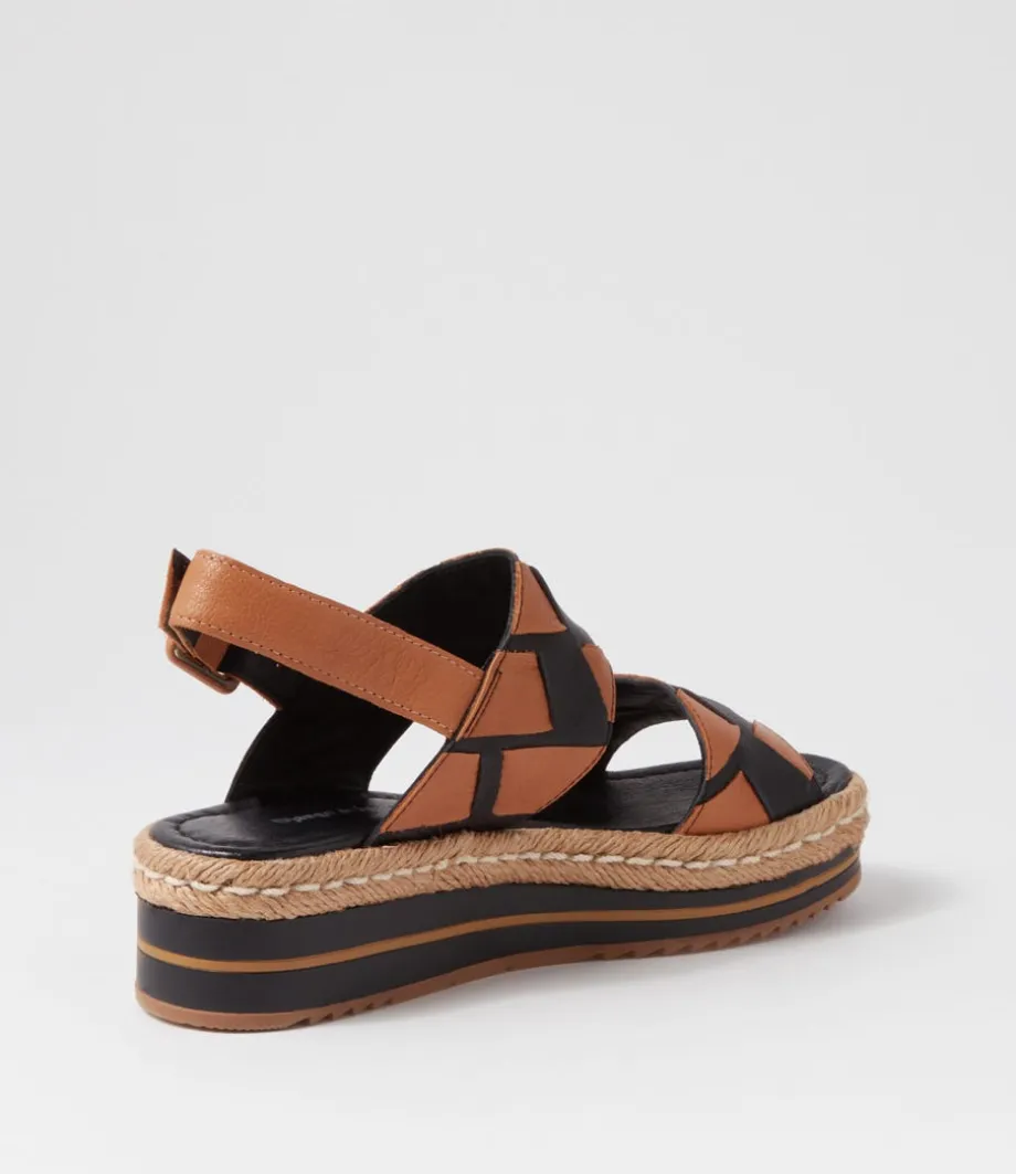 Acke Black Dark Tan Weave Leather Espadrilles