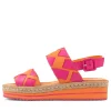Acke Bright Orange Fuchsia Leather Sandals