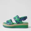 Acke Emerald Cobalt Leather Sandals