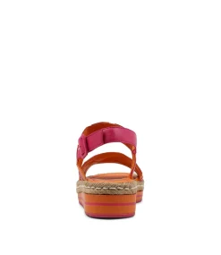 Acke Orange Fuchsia Leather Espadrilles