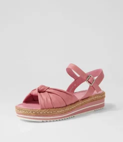 Adah Lrg Pretty Pink Leather Espadrilles