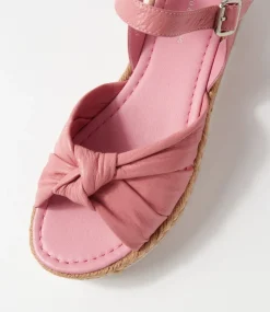 Adah Lrg Pretty Pink Leather Espadrilles