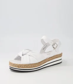 Adah White Leather Espadrilles