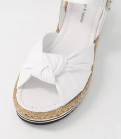 Adah White Leather Espadrilles