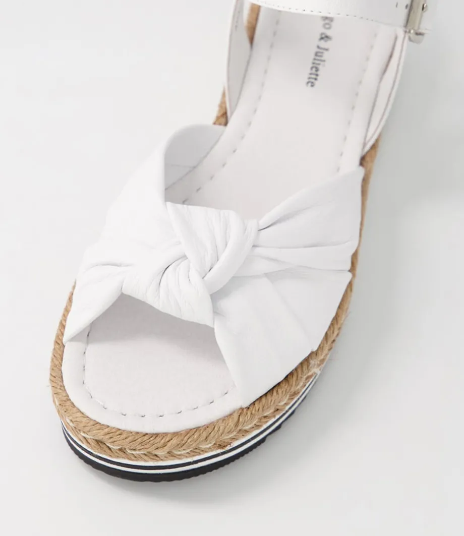 Adah White Leather Espadrilles