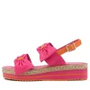 Adair Fuchsia Bright Orange Leather Sandals
