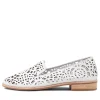 Adaring White Leather Loafers