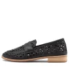 Addah Navy Leather Loafers
