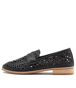 Addah Navy Leather Loafers