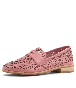 Addah Pretty Pink Leather Loafers