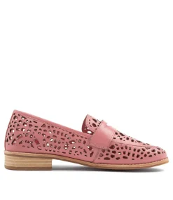 Addah Pretty Pink Leather Loafers