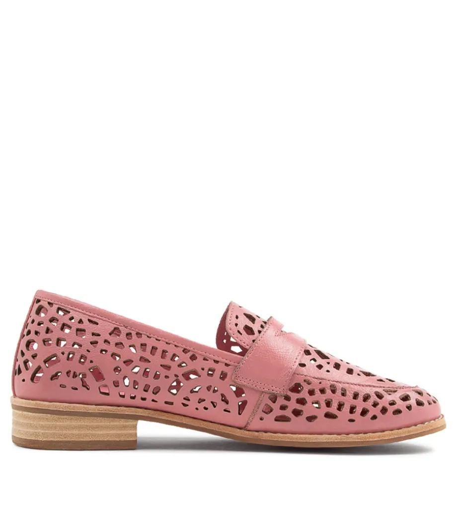 Addah Pretty Pink Leather Loafers