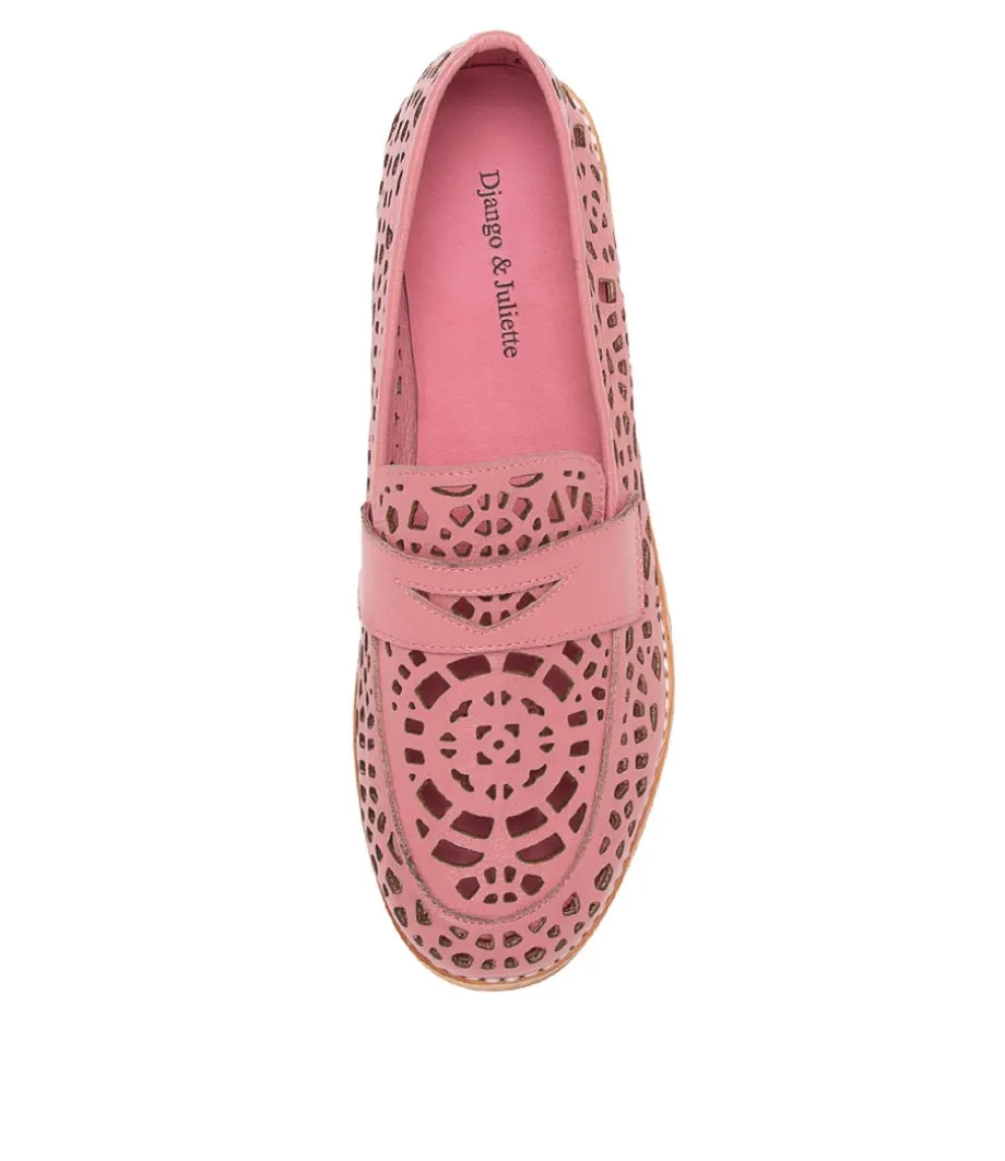 Addah Pretty Pink Leather Loafers