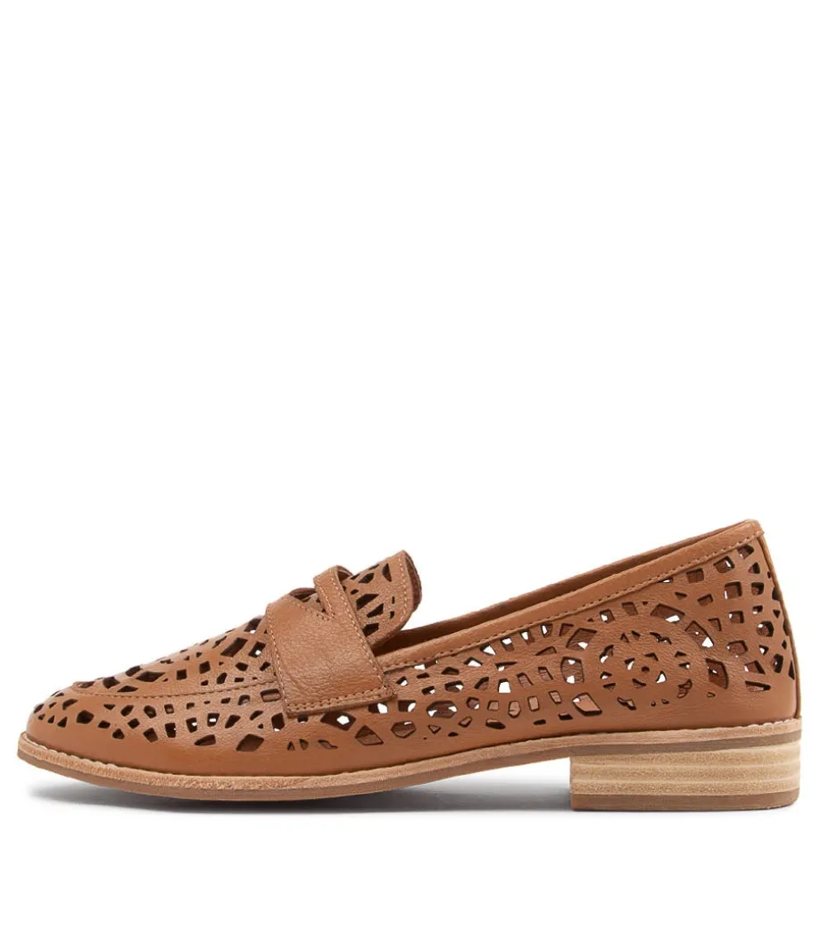 Addah Tan Leather Loafers