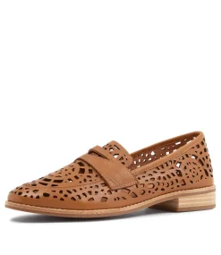 Addah Tan Leather Loafers