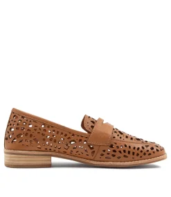 Addah Tan Leather Loafers