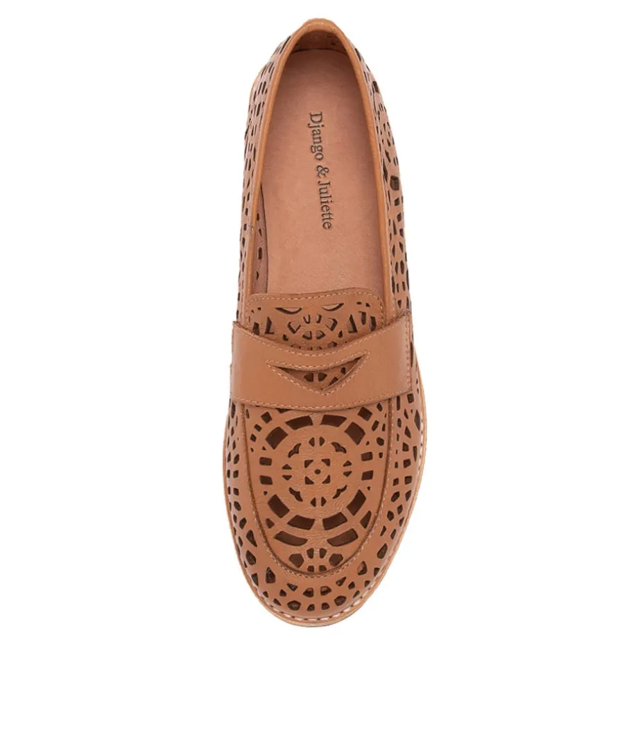 Addah Tan Leather Loafers