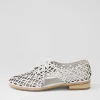 Addyst White Leather Lace Up Flats