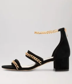 Adina Black Suede Sandals