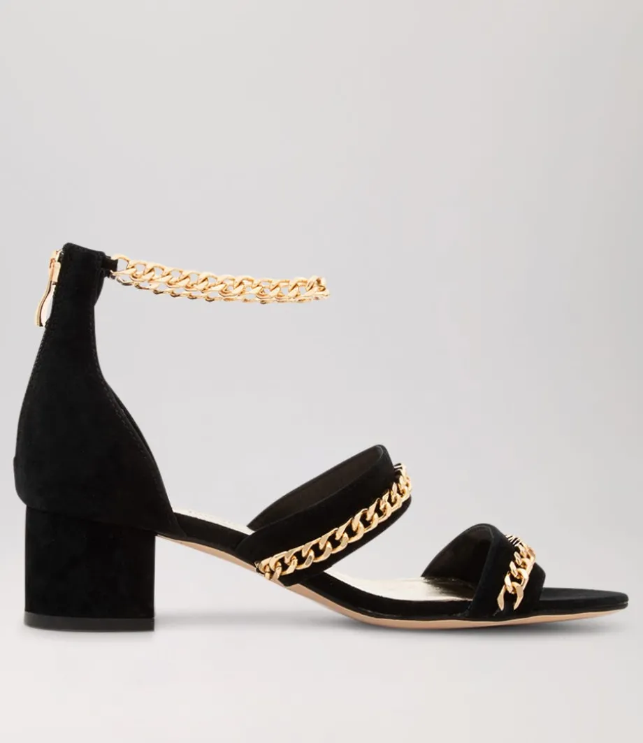 Adina Black Suede Sandals