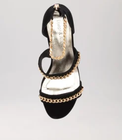 Adina Black Suede Sandals