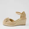 Adira W Latte Leather Wedges