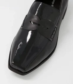 Agape Black Patent Leather Loafers